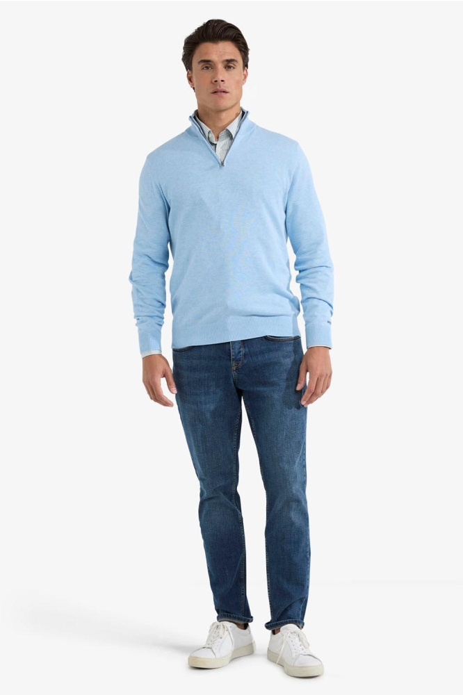 ZIP MOCK SWEATER MM251 1204 01 2001 LIGHT BLUE